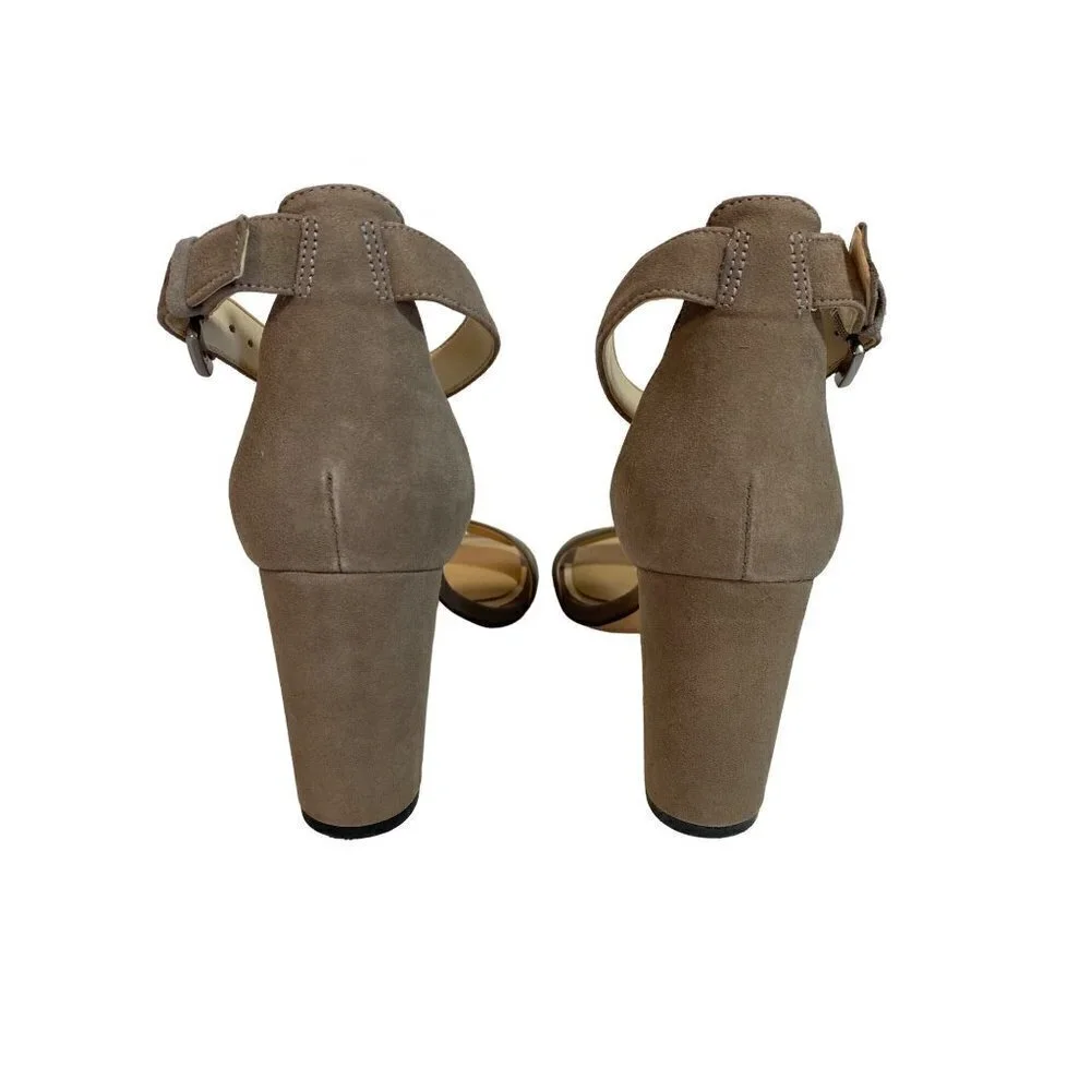 Nine West Nora Suede Taupe Sandals‎ Size 6 1/2